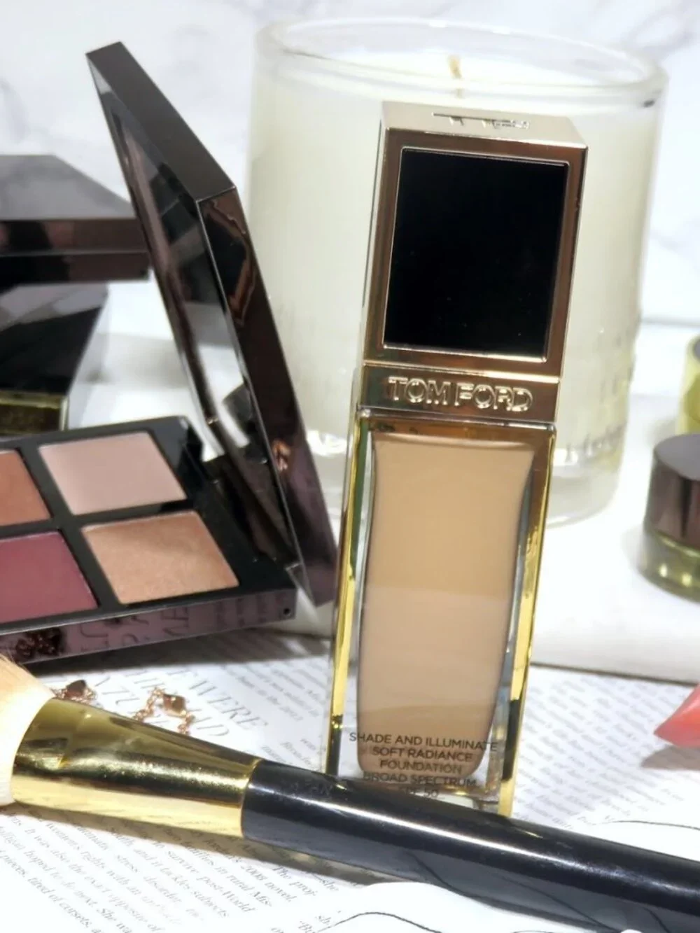 TOM FORD Beauty,Shade & Illuminate Foundation,Radiant SPF50-Sample 4 Shades-NEW